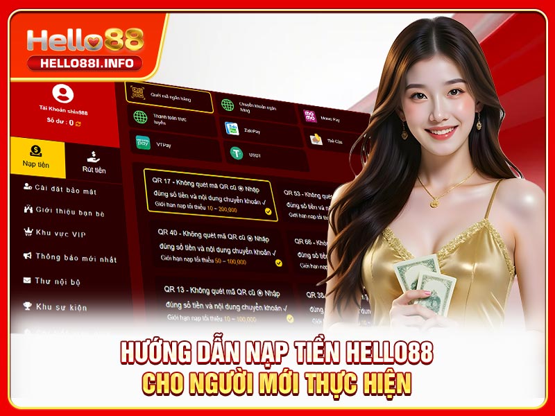 Hướng dẫn nạp tiền HELLO88 cho người mới thực hiện
